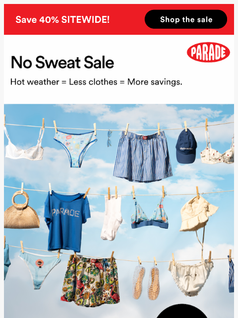 yourparade newsletter: Marked safe from sweating