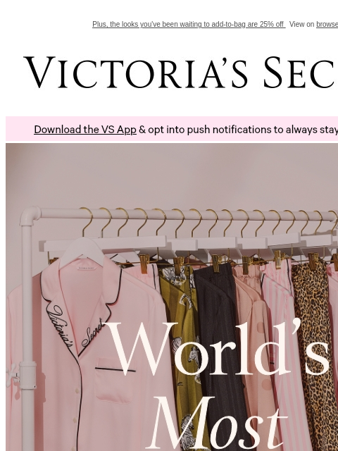 victoriassecret newsletter: Five Worlds: World's Most Comfy PJ Sets