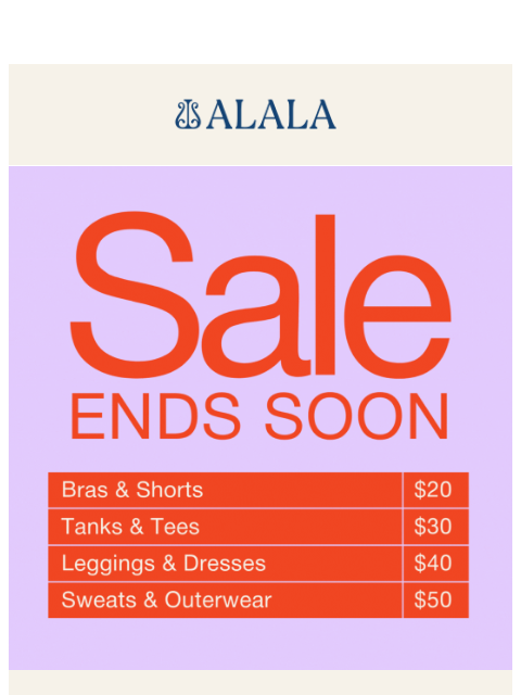 alalastyle newsletter: Our $20-$50 Sample Sale ends Soon!