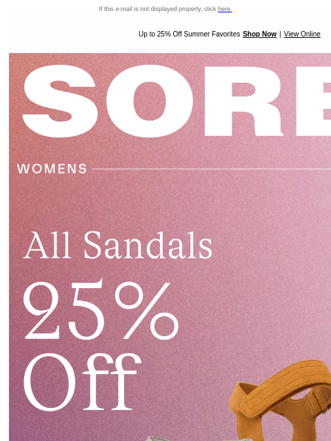 sorel newsletter: Up to 25% Off Summer Favorites