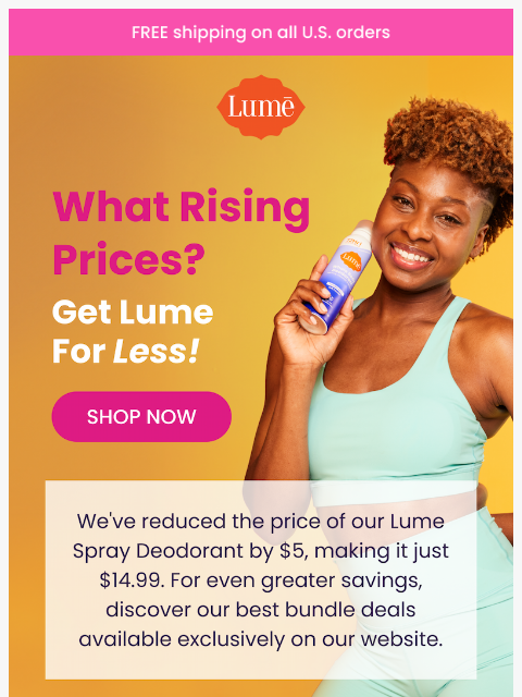 lumedeodorant newsletter: NEW! Spray Deo Price Drop! 📉