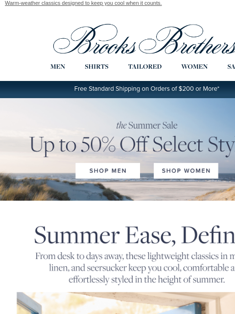 brooksbrothers newsletter: Refined summer styles, up to 50% off