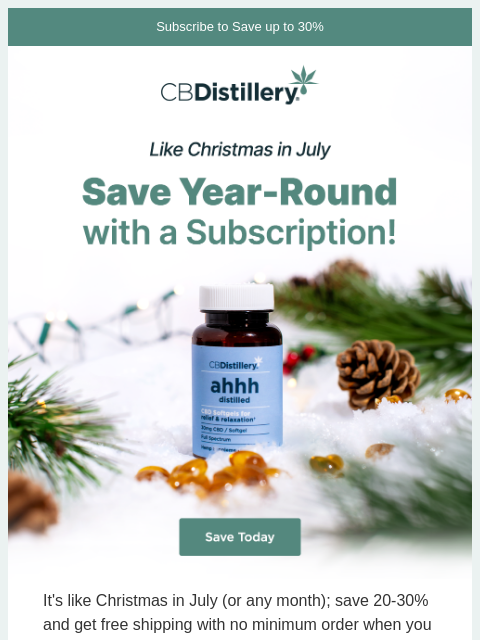 thecbdistillery newsletter: It's like Christmas in July 🎅🌞