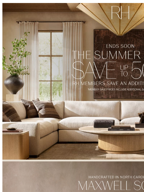 rh newsletter: Save Up to 50% on Sofas, Sectionals & Chairs. The ...