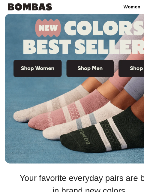bombas newsletter: New Colors in All-Time Favorites