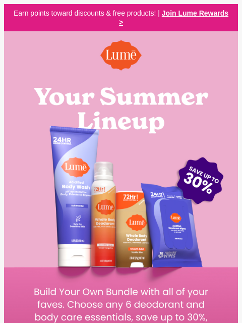 lumedeodorant newsletter: Up to 30% OFF your summer lineup! 💥