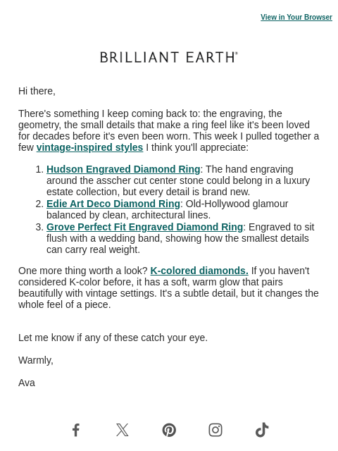 brilliantearth newsletter: A little vintage inspiration for you