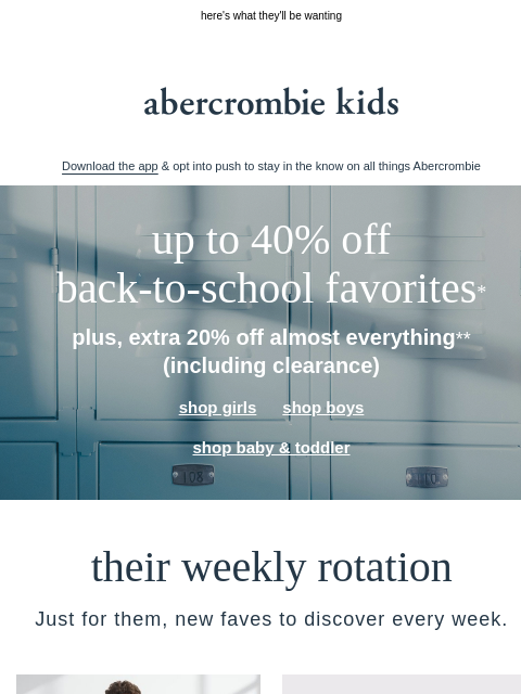 abercrombie newsletter: start your weekend with a sale