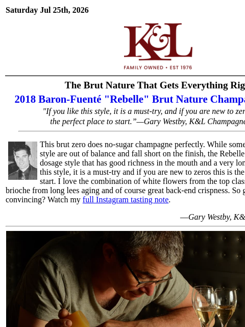 klwines newsletter: 95-Point Vintage Champagne, Just $49.99 - K&L Dire...
