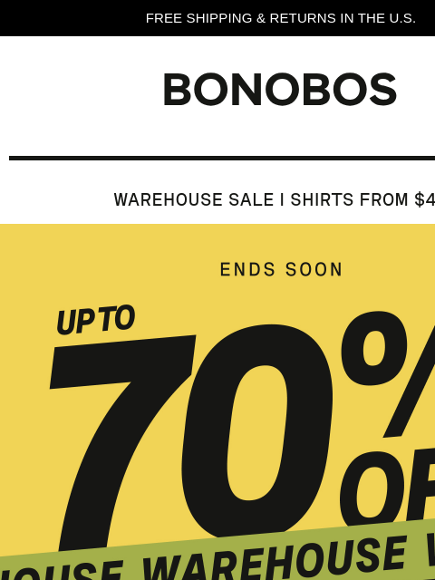 bonobos newsletter: Today’s Deal: Up to 70% Off Sale Shirts