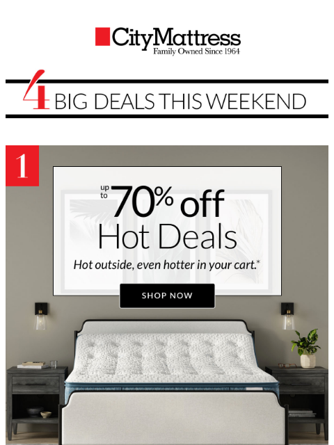 citymattress newsletter: 4 ways to save this weekend!