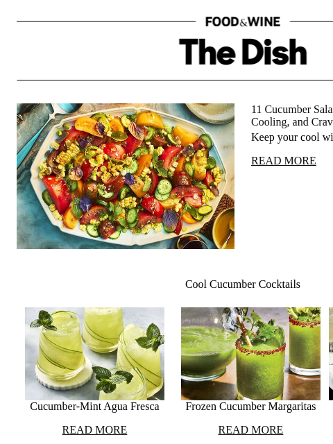 foodandwine newsletter: 11 Cucumber Salad Recipes That Are Crunchy, Coolin...