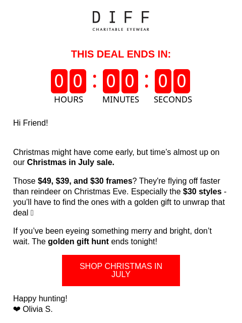 diffeyewear newsletter: Last Call For Sunnies As Low As $30: Christmas in ...