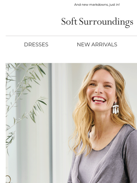 softsurroundings newsletter: New Tops with Soft Details.
