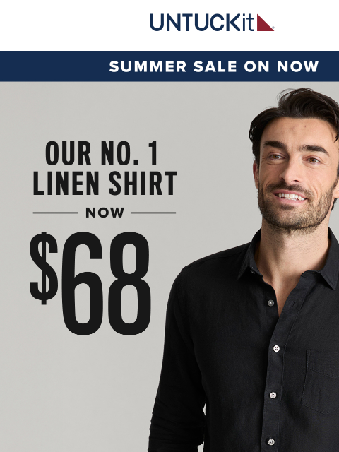 untuckit newsletter: Now $68 🏆 Our No. 1 Linen Shirt On Sale