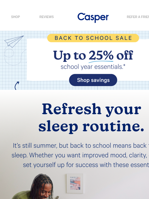 casper newsletter: A+ worthy sleep essentials ✏️