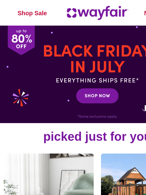 wayfair newsletter: OTTOMANS 👉 For YOU: huge BLACK FRIDAY IN JULY dea...