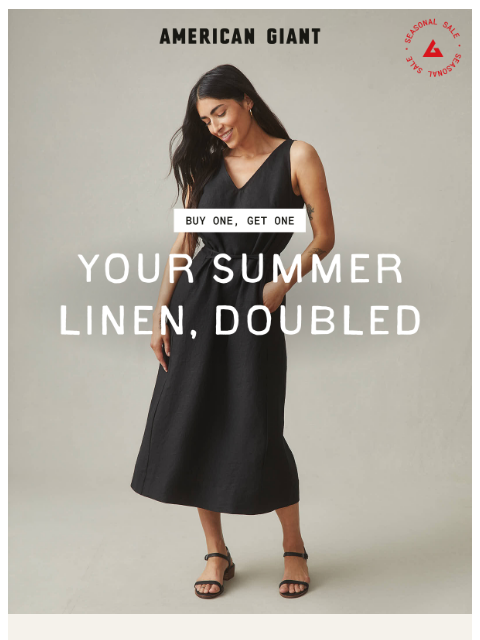american-giant newsletter: Sale Spotlight: Women's Linen BOGO