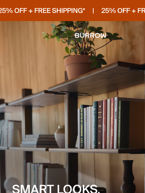 burrow newsletter: Store in Style. Save 25%