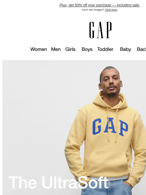 gap newsletter: When baggy gets UltraSoft.
