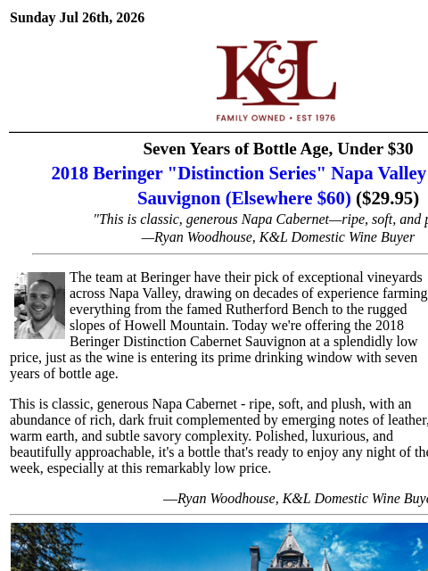 klwines newsletter: Half Off a 93-Point Napa Cabernet (with a few extr...