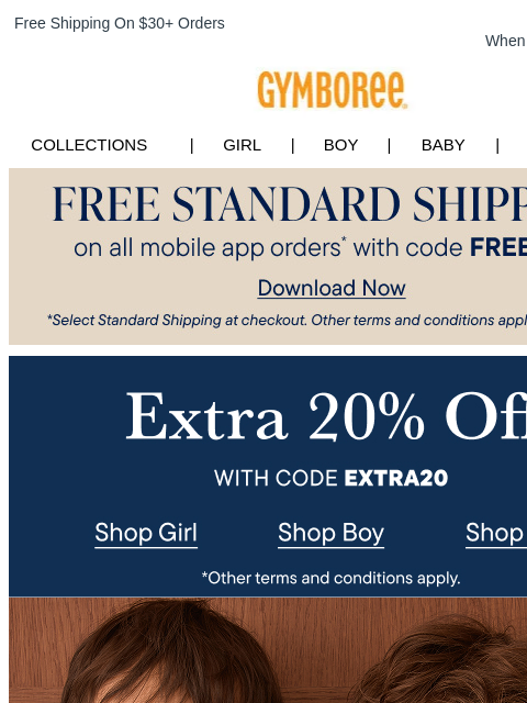 gymboree newsletter: Back-to-School Looks Fully Styled + Extra 20% Off