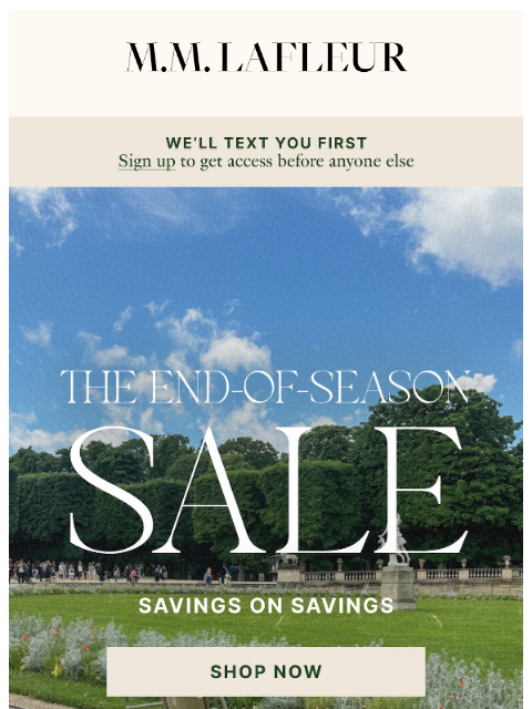 mmlafleur newsletter: ENDS SOON: End-of-Season Sale