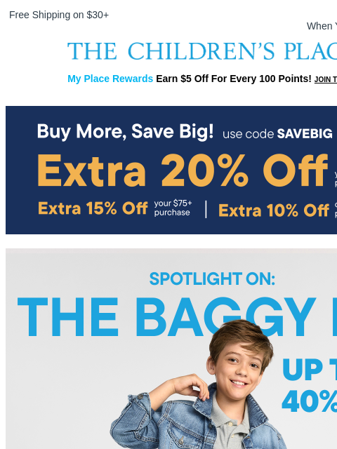 childrensplace newsletter: Trending Denim Fit: Baggy Jeans 👖