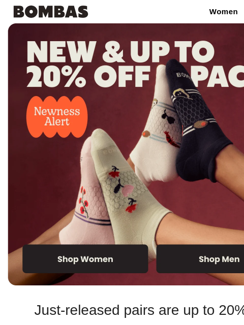bombas newsletter: Save Up to 20% On New Packs