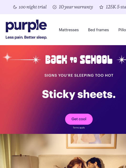 purple newsletter: Do you sleep with a foot or leg(s) outside the she...