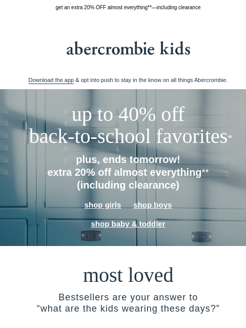 abercrombie newsletter: tomorrow is the last day...