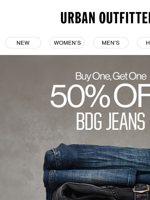 urbanoutfitters newsletter: Ends Soon! BOGO 50% Off BDG Jeans