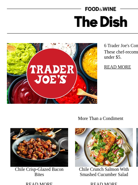 foodandwine newsletter: 6 Trader Joe's Condiments Chefs Swear By