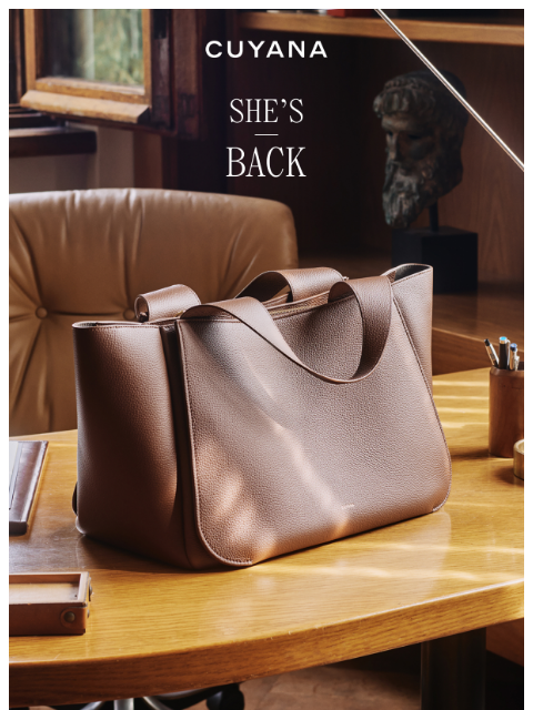 cuyana newsletter: Back in Stock Alert: Mila Satchel