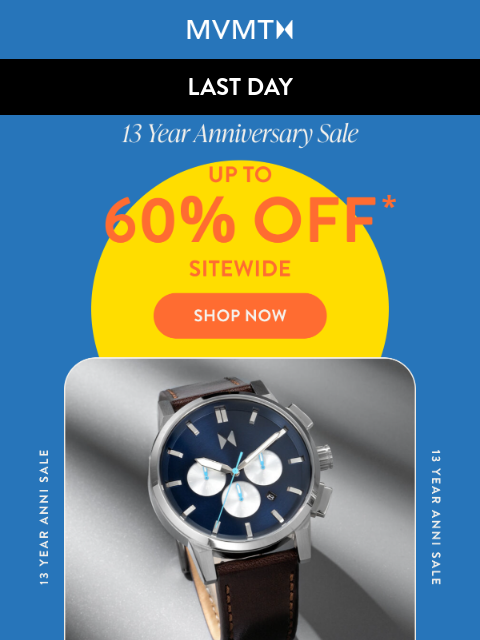 mvmt newsletter: Ends Tonight: Up to 60% off sitewide