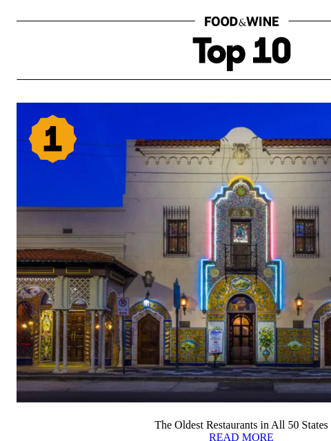 foodandwine newsletter: The Oldest Restaurants in All 50 States