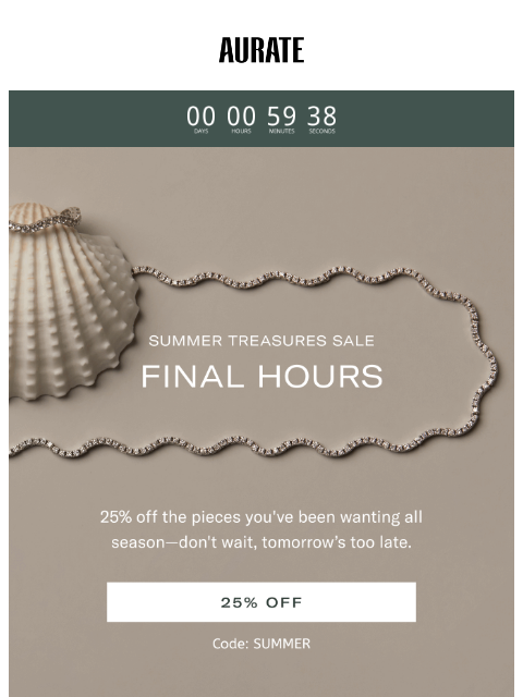 auratenewyork newsletter: 25% OFF EVERYTHING ENDING NOW!