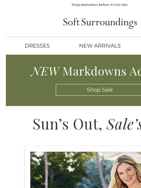 softsurroundings newsletter: Summer Savings Won’t Last Forever.