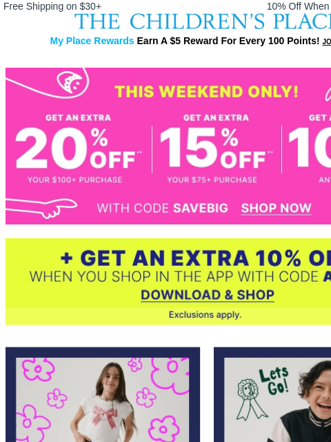childrensplace newsletter: $12 & Up Denim = Your New Faves