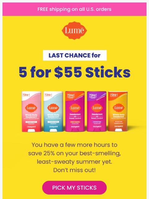 lumedeodorant newsletter: Don’t miss our fan-fave 5 for $55 deal!