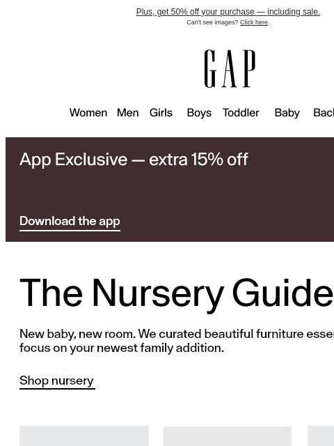 gap newsletter: Nursery shopping. By us. For you.
