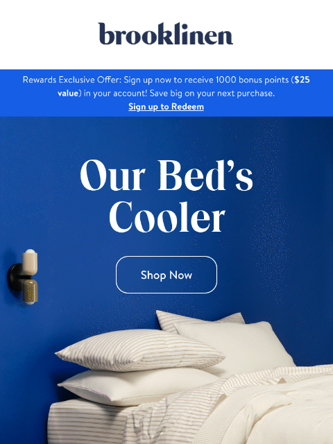 brooklinen newsletter: Beat the Heat, Stay in Bed