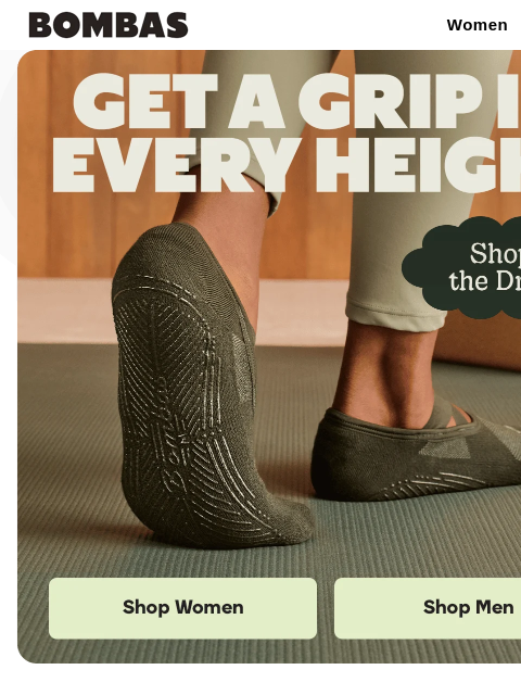 bombas newsletter: New Gripper Socks in Fours Heights