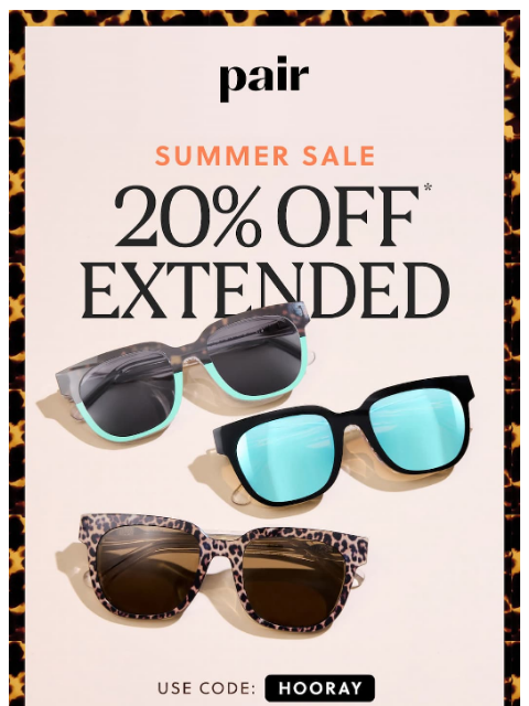 paireyewear newsletter: Summer Sale ❗EXTENDED❗