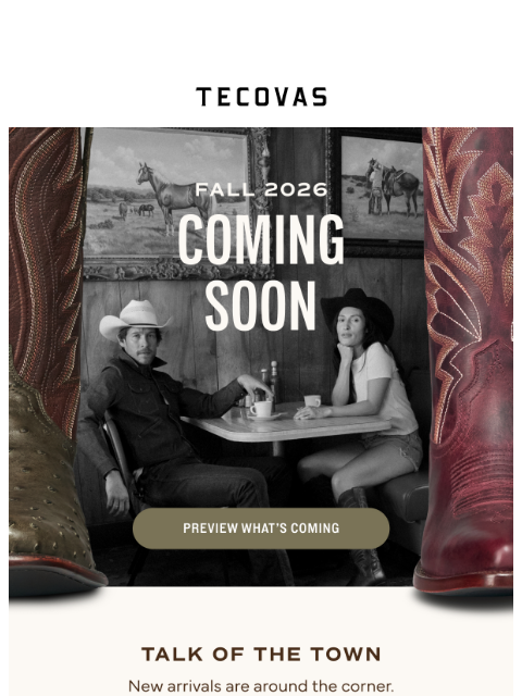 tecovas newsletter: Our biggest fall drop