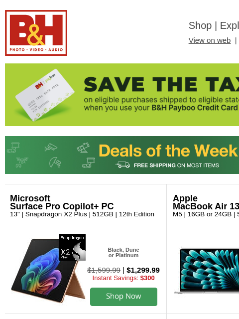 bhphotovideo newsletter: 💰 New Deals are Here – Save BIG Now!