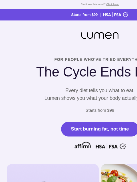 lumen newsletter: Why the same diet plan keeps failing you