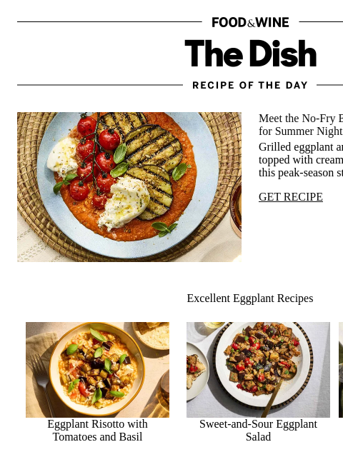foodandwine newsletter: Summery Eggplant Parmesan
