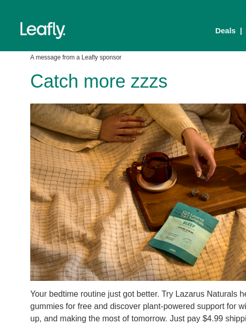 leafly newsletter: Free sleep gummies 🛏️