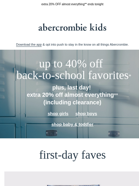 abercrombie newsletter: don't miss the end of this sale